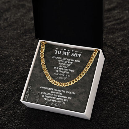 My Son | Believe in yourself - Cuban Link Chain