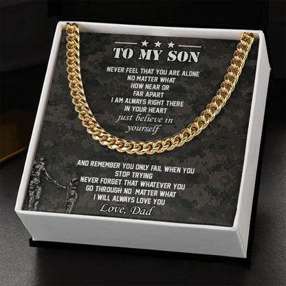 My Son | Believe in yourself - Cuban Link Chain
