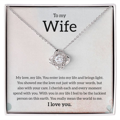My Wife | You mean the world to be - Love Knot Necklace