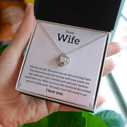 My Wife | You mean the world to be - Love Knot Necklace