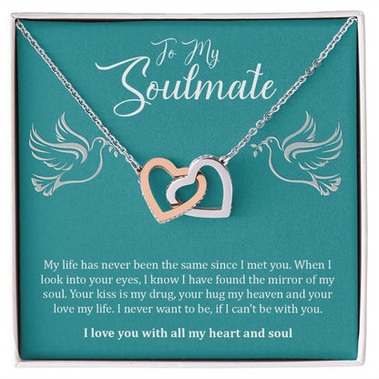 My Soulmate | You are my heart and soul - Interlocking Hearts necklace