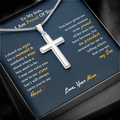 My Son | I am proud of you - Stainless Steel Cross Necklace