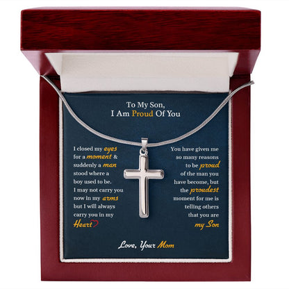 My Son | I am proud of you - Stainless Steel Cross Necklace